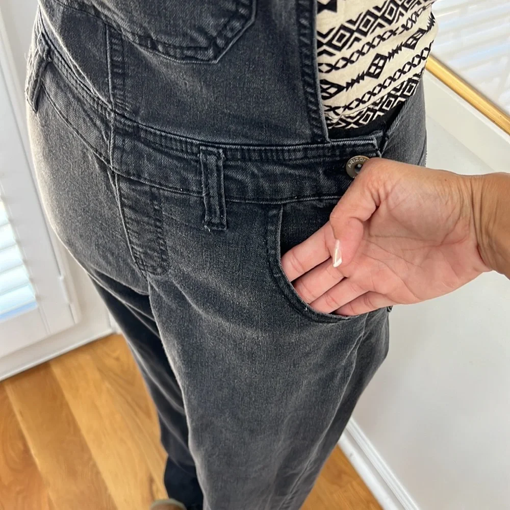 Arizona Black Denim Overalls, Size XS